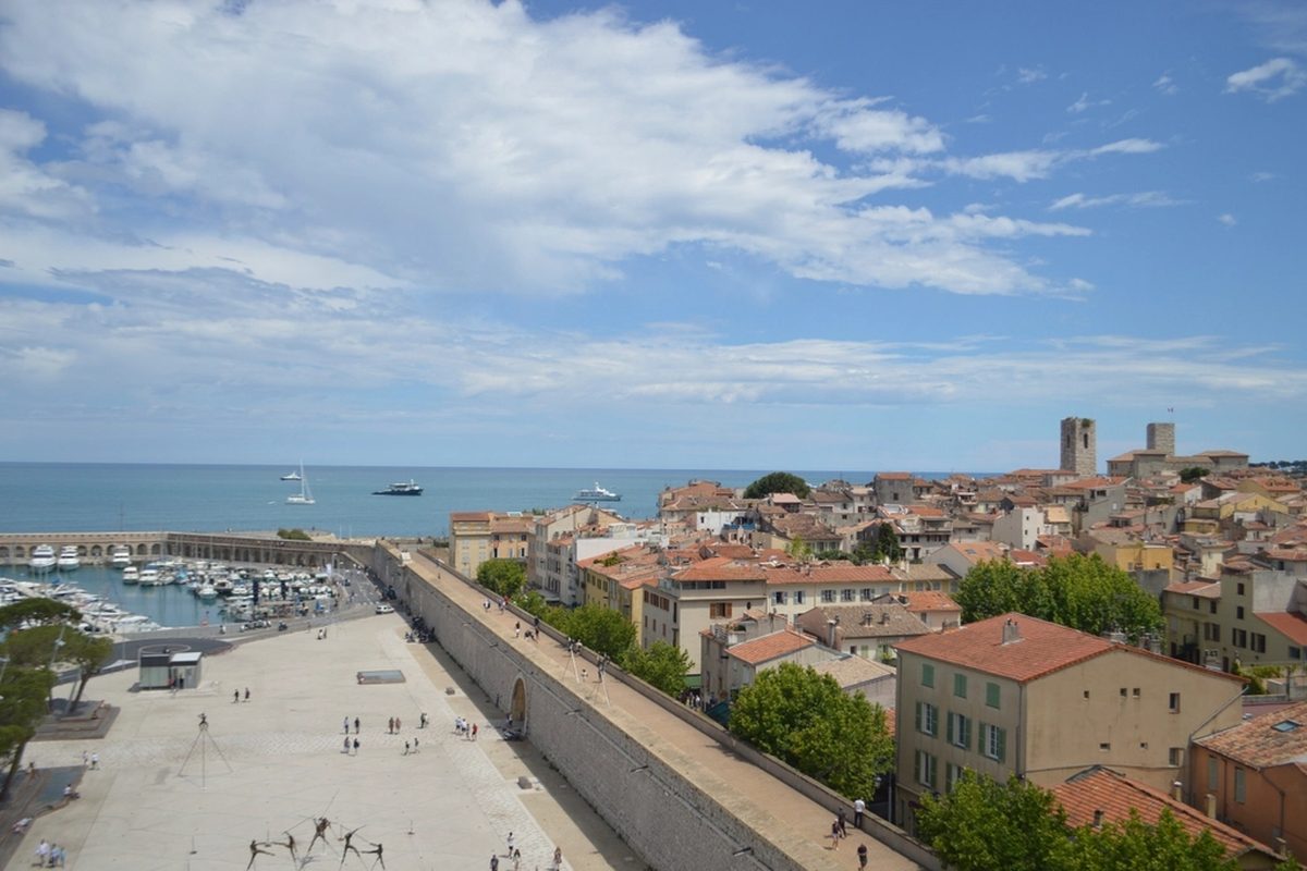 The French Riviera coastline from a corniche road
