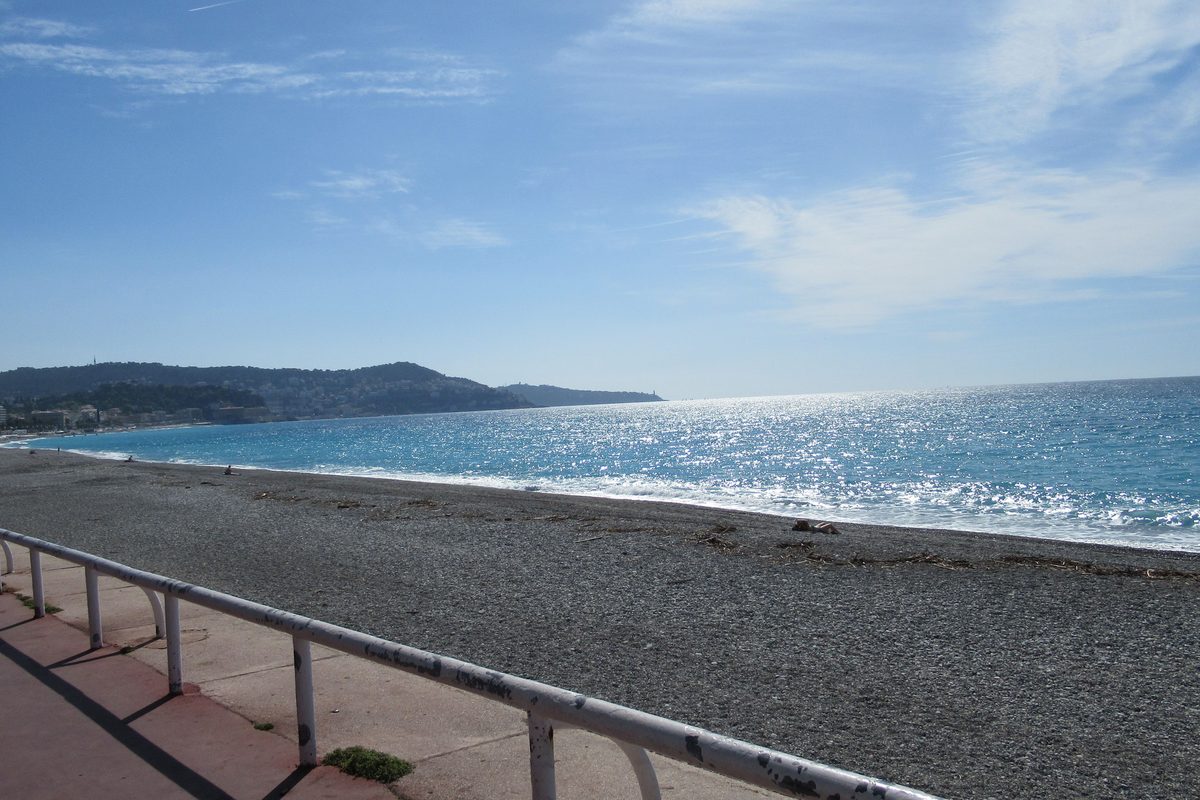 The seafront promenade and bay of Nice